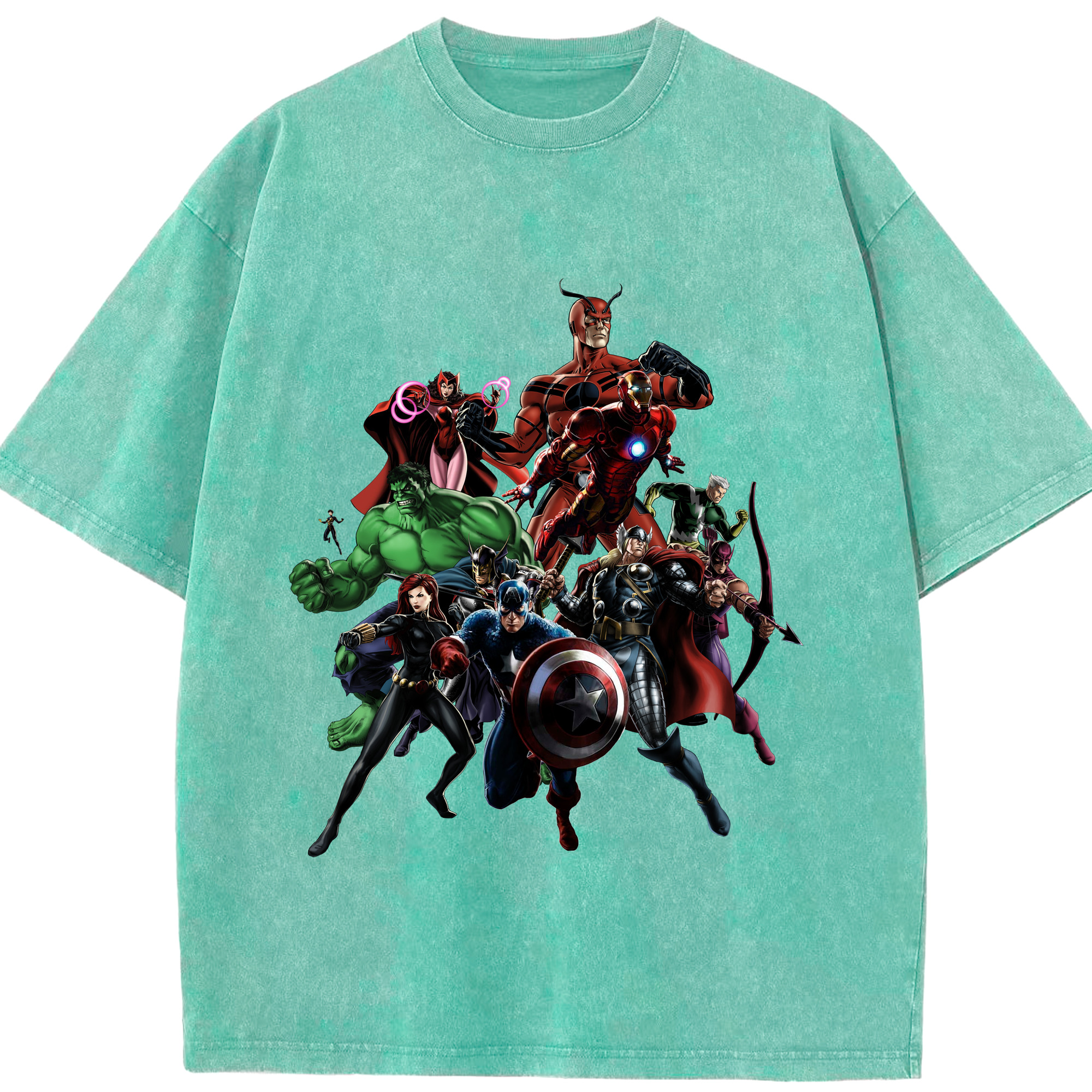 （画像用） アベンジャーズ The Avengers 綿100% ヴィンテージ風 半袖Tシャツ（フロントプリント）